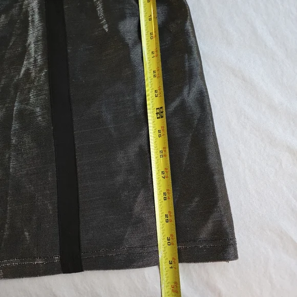 Arden B Metallic 90s Y2K Silver Cutout Black Trim Mini Dress NAT1 - Picture 3 of 11